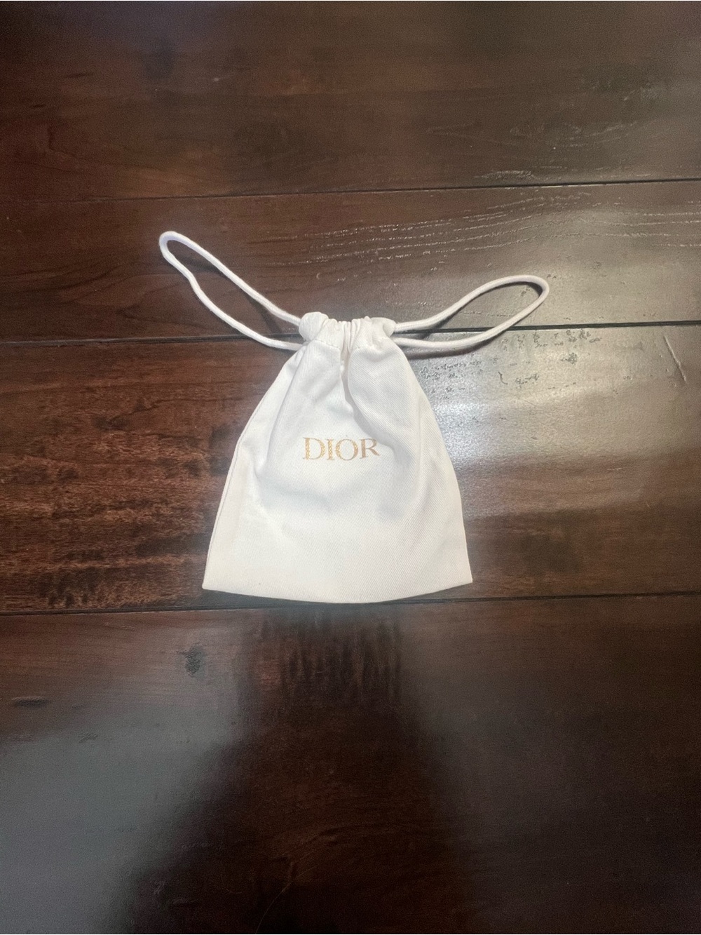 Dior White Pouch with Gold Logo